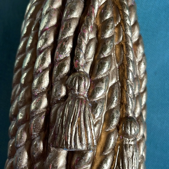 2 Taper Candle Holders Gold Rope and Tassel 8” - Picture 7 of 12